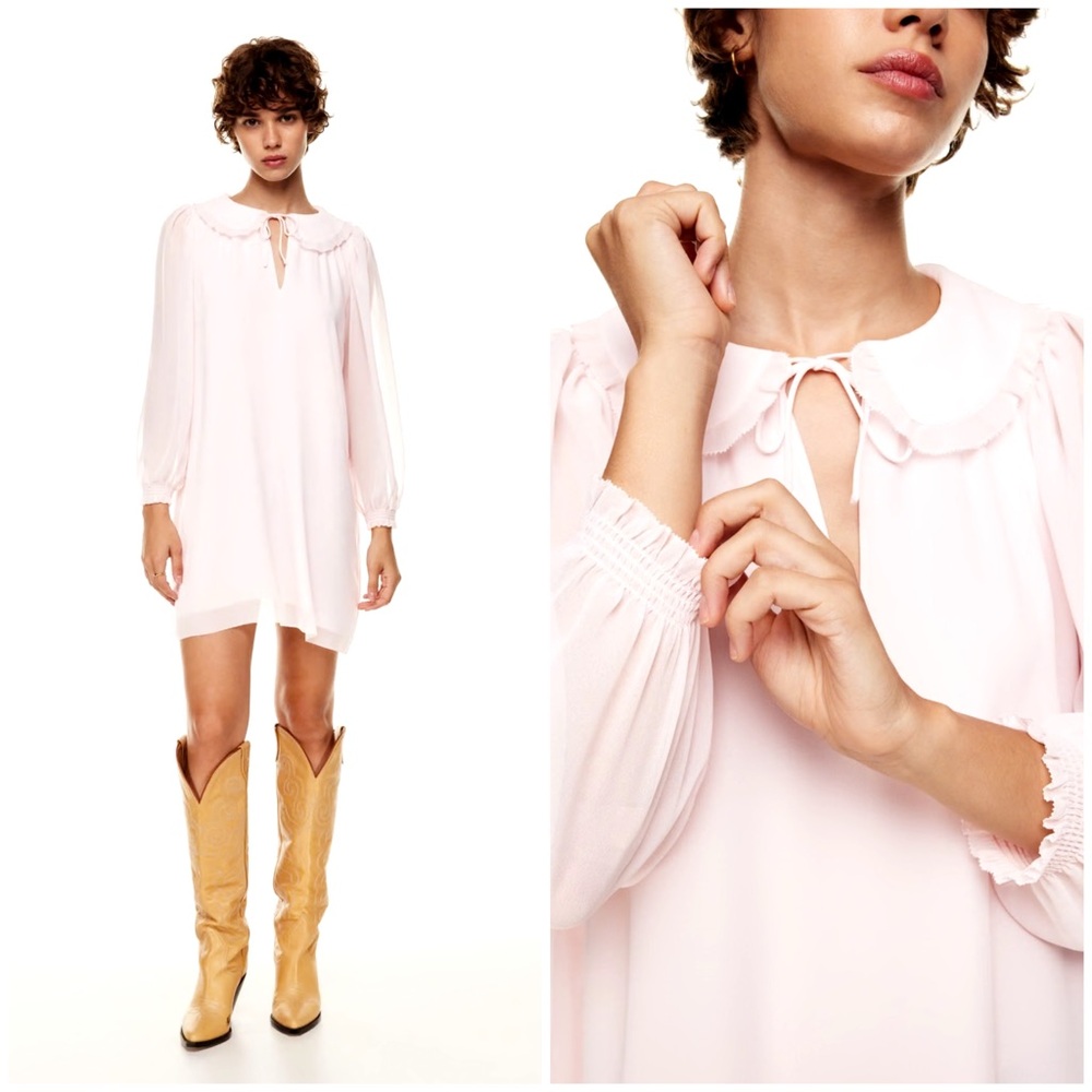 Aritzia Wilfred Bugsy Dress in Talc Pink Size S